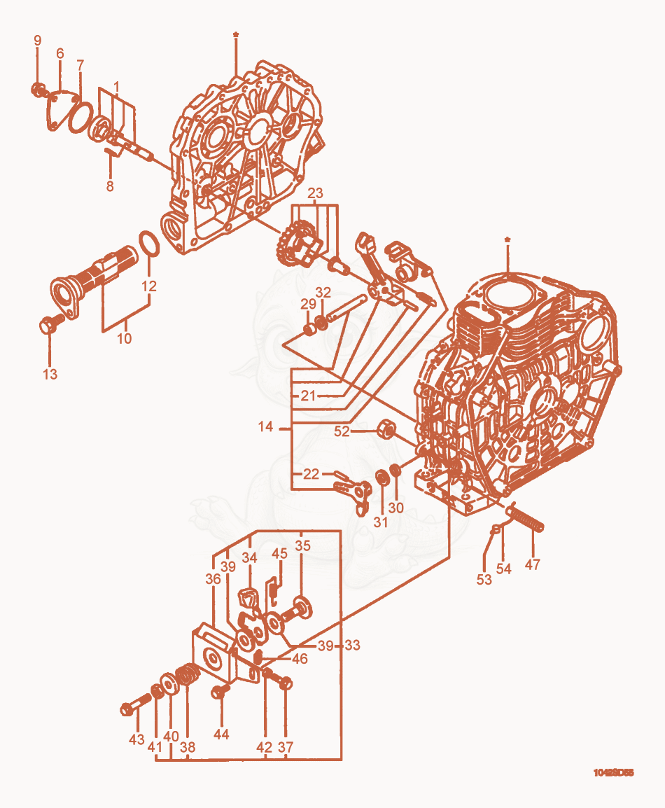 Exploded parts diagram of the Oil Pump/Governor of a Wacker Neuson PT3Y, with numbered balloons
