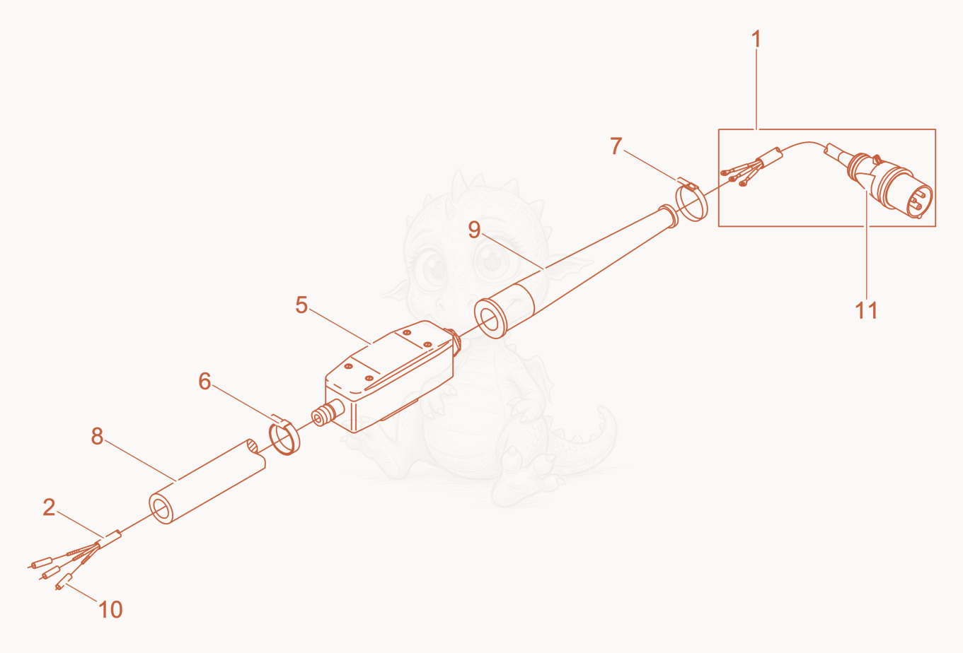 Exploded parts diagram of the Hose Connection cpl. of a Wacker Neuson IREN65K, with numbered balloons