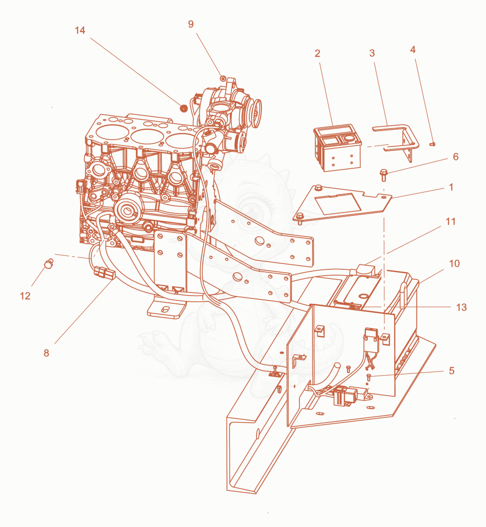 Exploded parts diagram of the Control Panel Wiring of a Wacker Neuson PT6Y, with numbered balloons