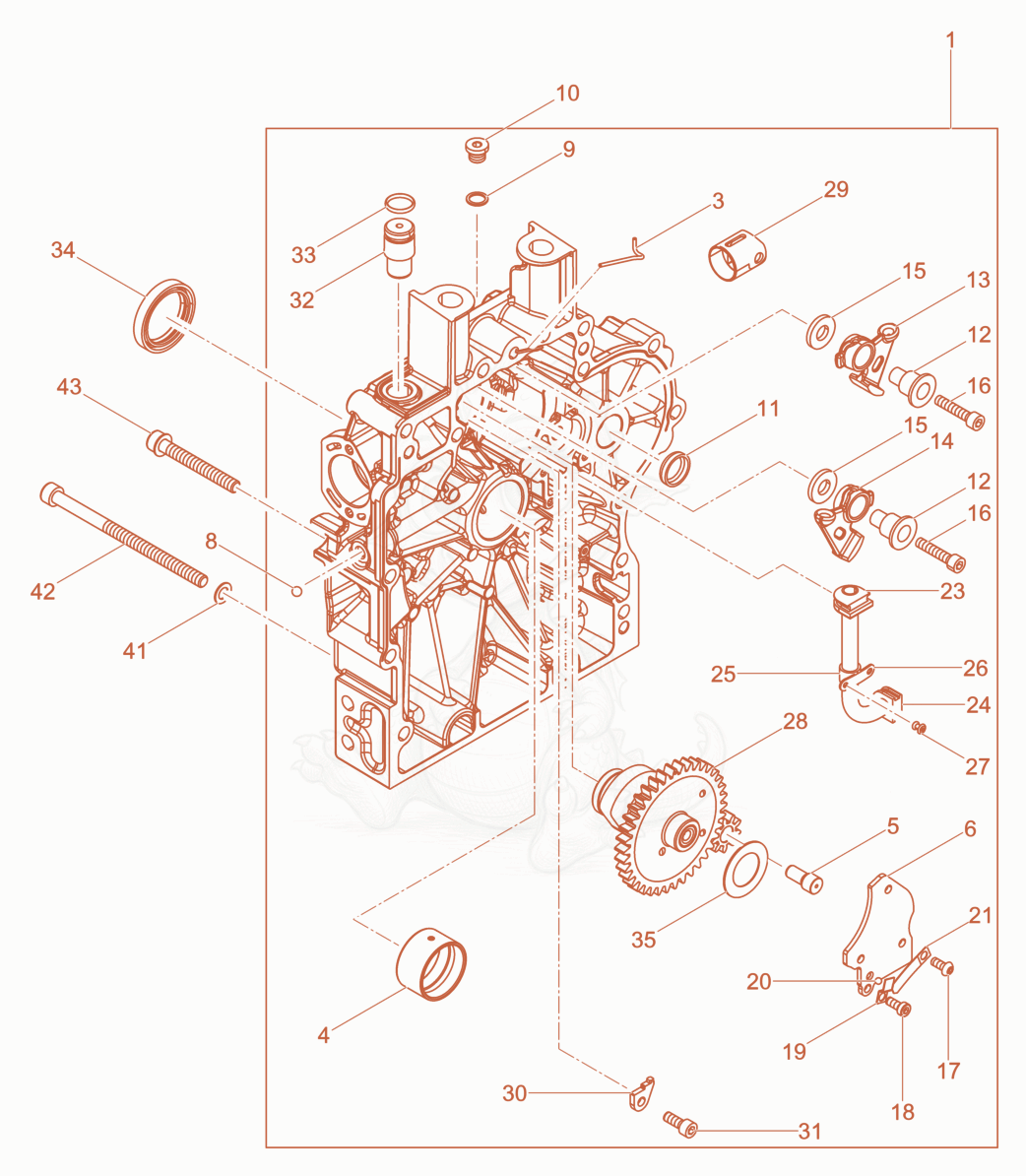 Despiece del Command Cover de una máquina Wacker Neuson XPUKMAT, con globos numerados