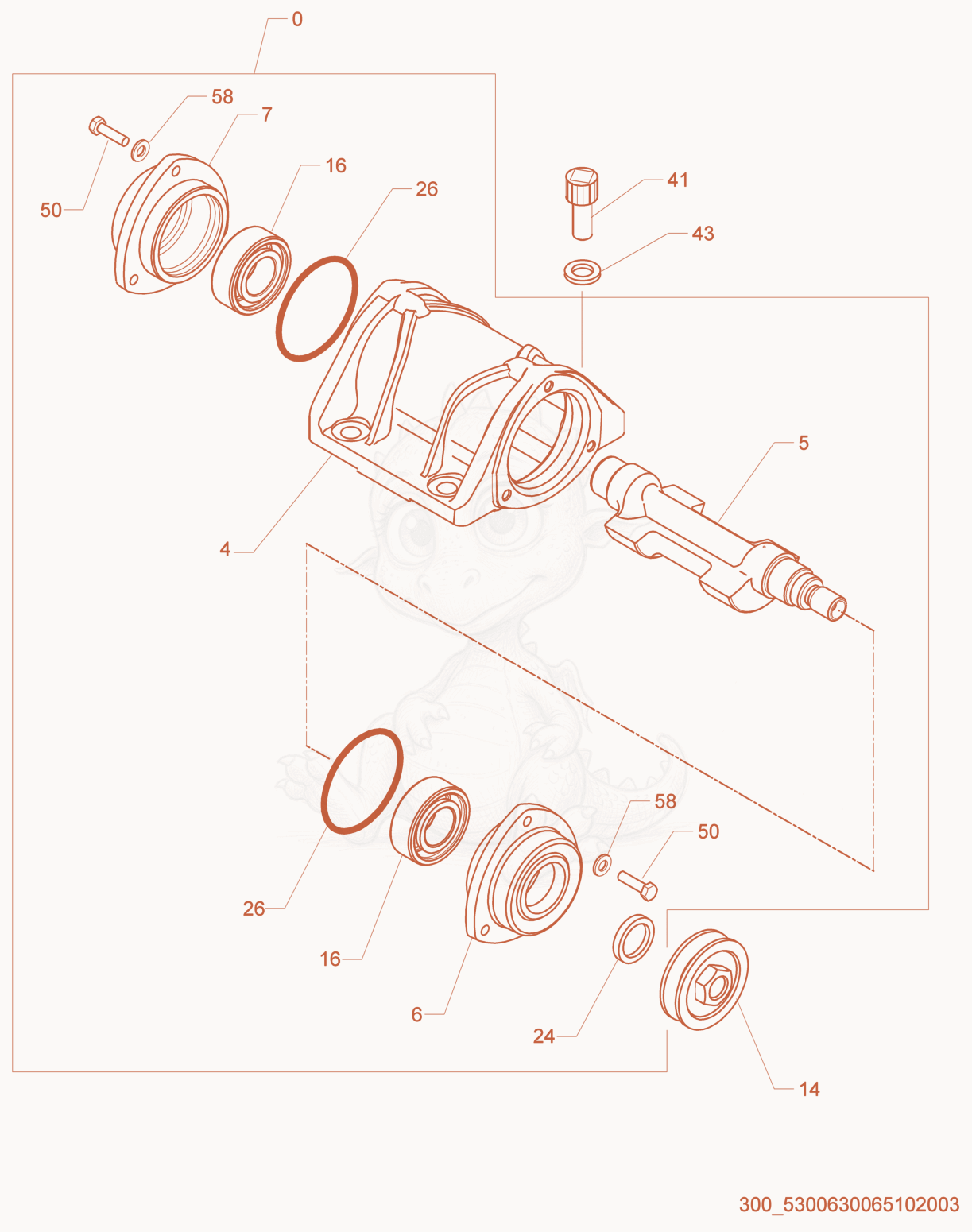 Exploded parts diagram of the Exciter cpl. of a Wacker Neuson WP1550RW, with numbered balloons