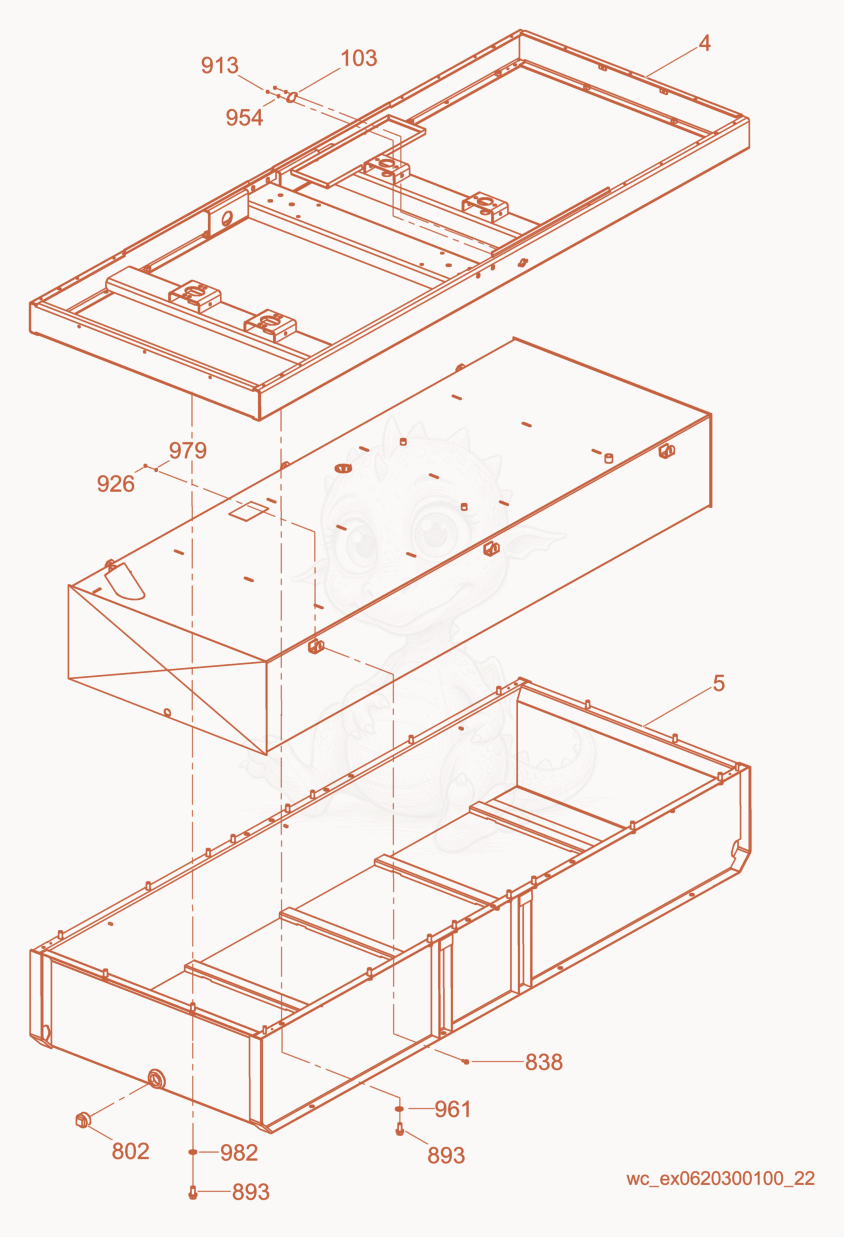 Exploded parts diagram of the Skid Assembly of a Wacker Neuson G240, with numbered balloons