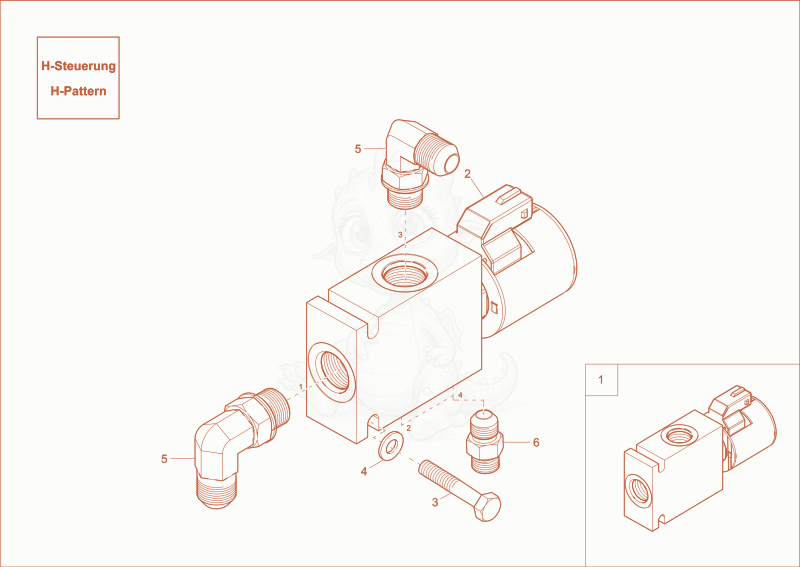 Exploded parts diagram of the 4/2 VALVE (OPTION) of a Wacker Neuson ST35(S04-02), with numbered balloons