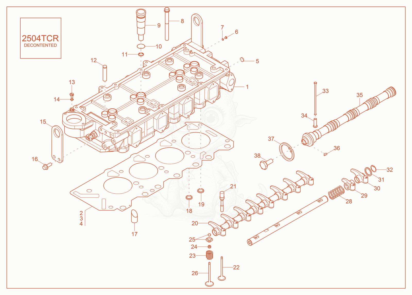 Exploded parts diagram of the Cylinder Head of a Wacker Neuson ST28(S05-5), with numbered balloons