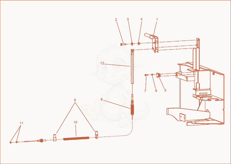 Exploded parts diagram of the HAND BRAKE of a Wacker Neuson 2701AA, with numbered balloons