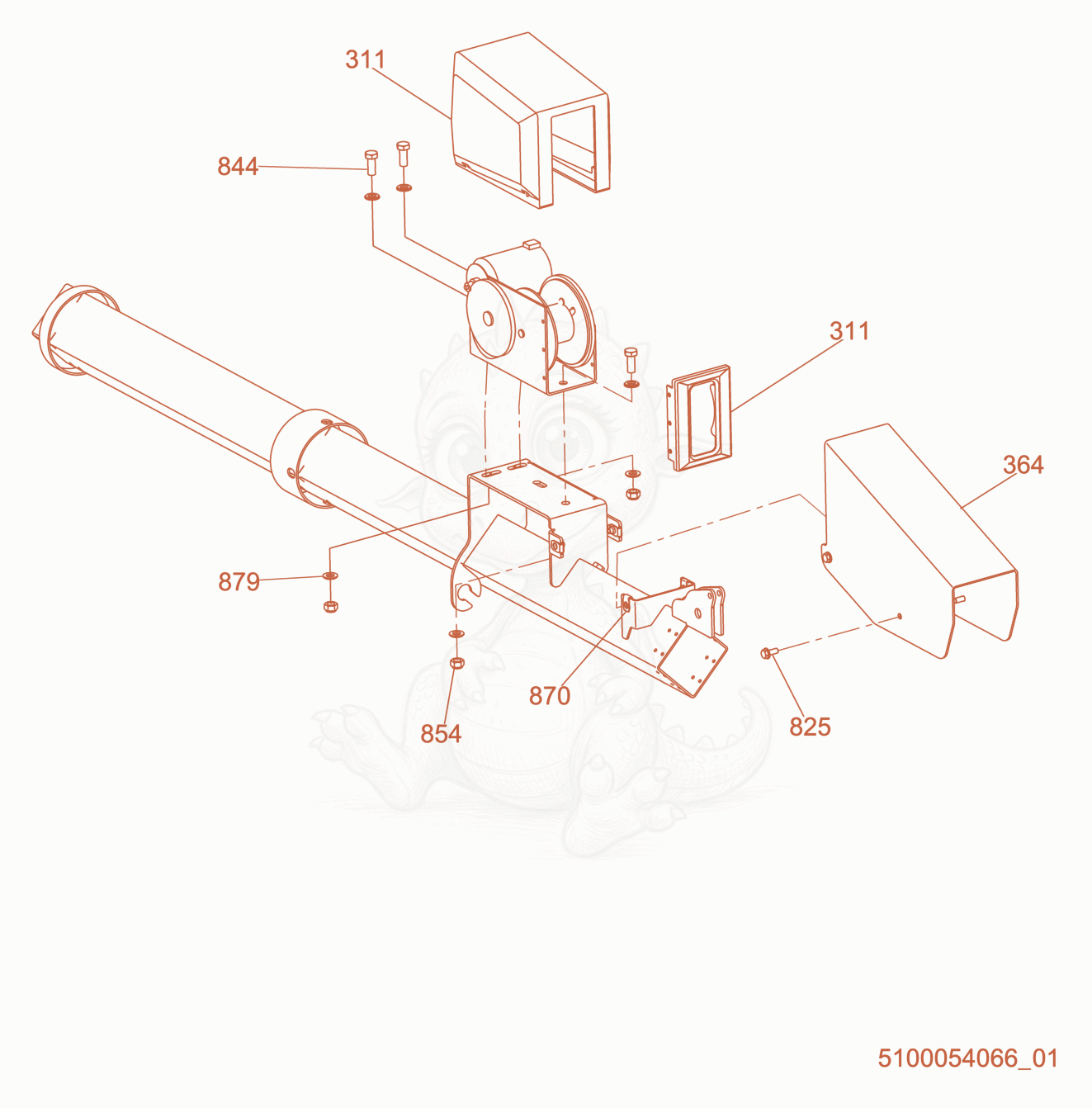 Exploded parts diagram of the Power Winch of a Wacker Neuson LTW20Z1, with numbered balloons