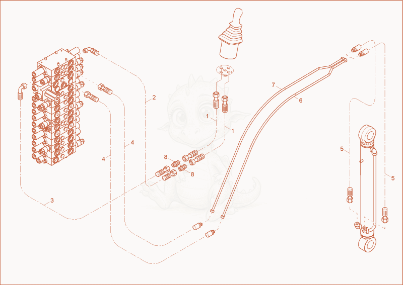 Exploded parts diagram of the BUCKET OPERATION of a Wacker Neuson 75Z3, with numbered balloons