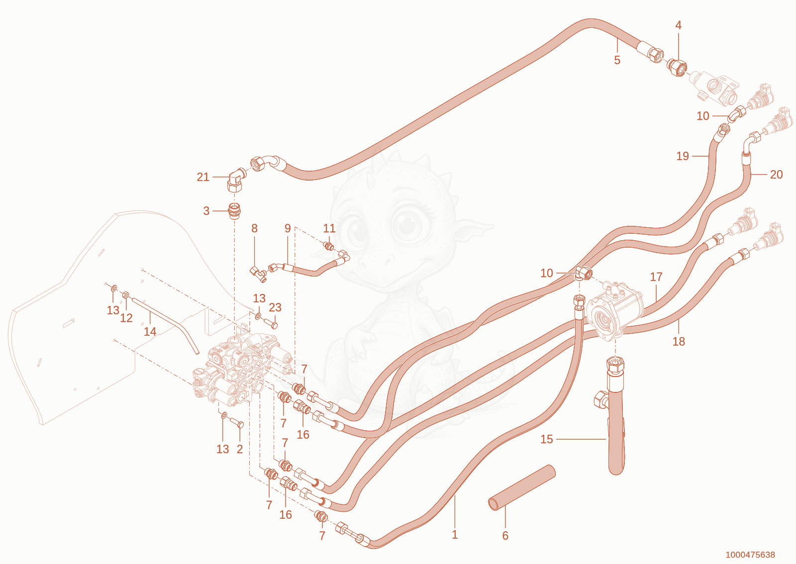 Despiece del suppl. Control circuit de una máquina Wacker Neuson WL60STAGEV, con globos numerados