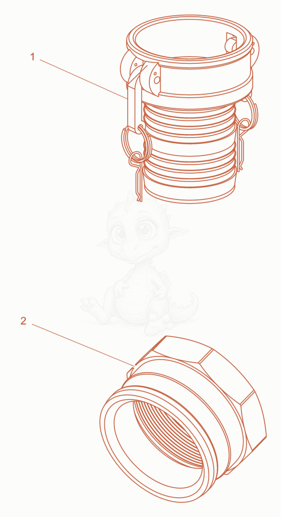 Exploded parts diagram of the Coupling of a Wacker Neuson PTS4V, with numbered balloons