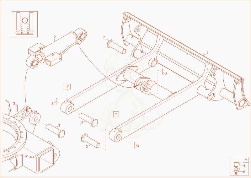 Exploded parts diagram of the DOZER BLADE LONG (OPTION) of a Wacker Neuson 2003, with numbered balloons