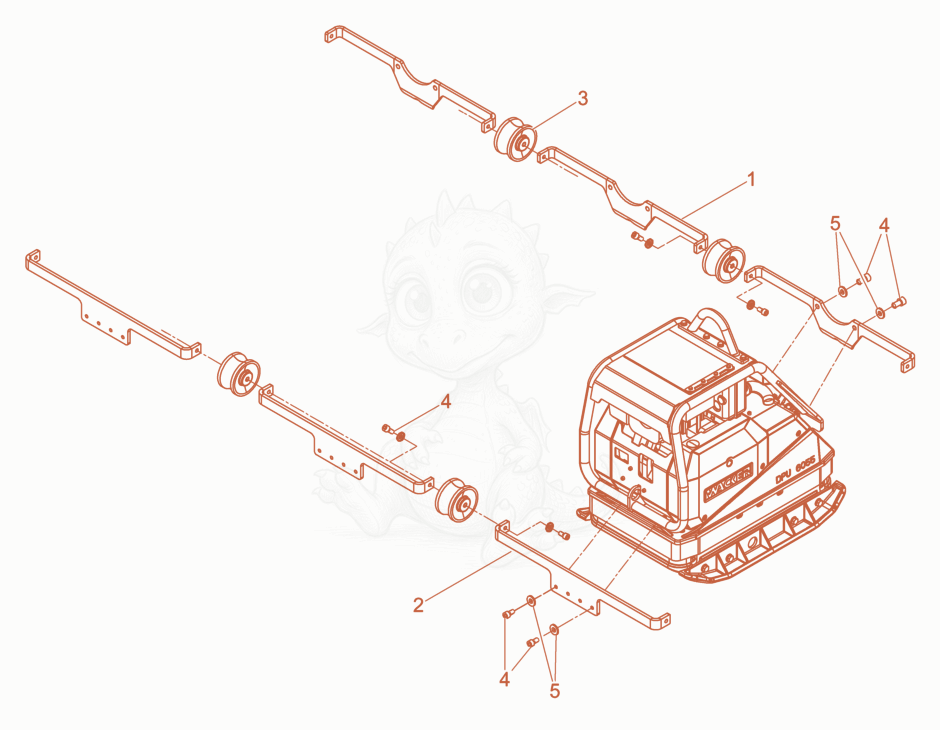 Exploded parts diagram of the Couple set triplex of a Wacker Neuson DPU6055, with numbered balloons