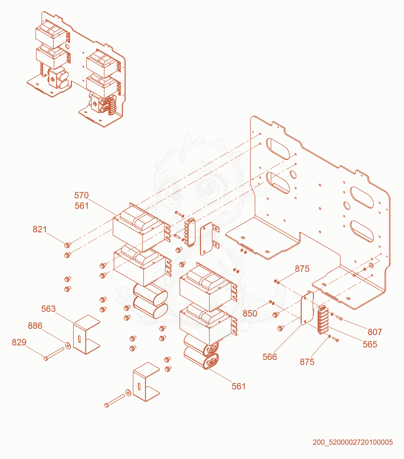 Exploded parts diagram of the Ballast cpl. of a Wacker Neuson LTN6K-VS, with numbered balloons