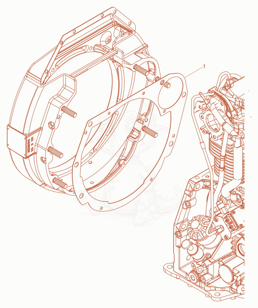 Exploded parts diagram of the separating plate of a Wacker Neuson DPU6555HEHAPN, with numbered balloons