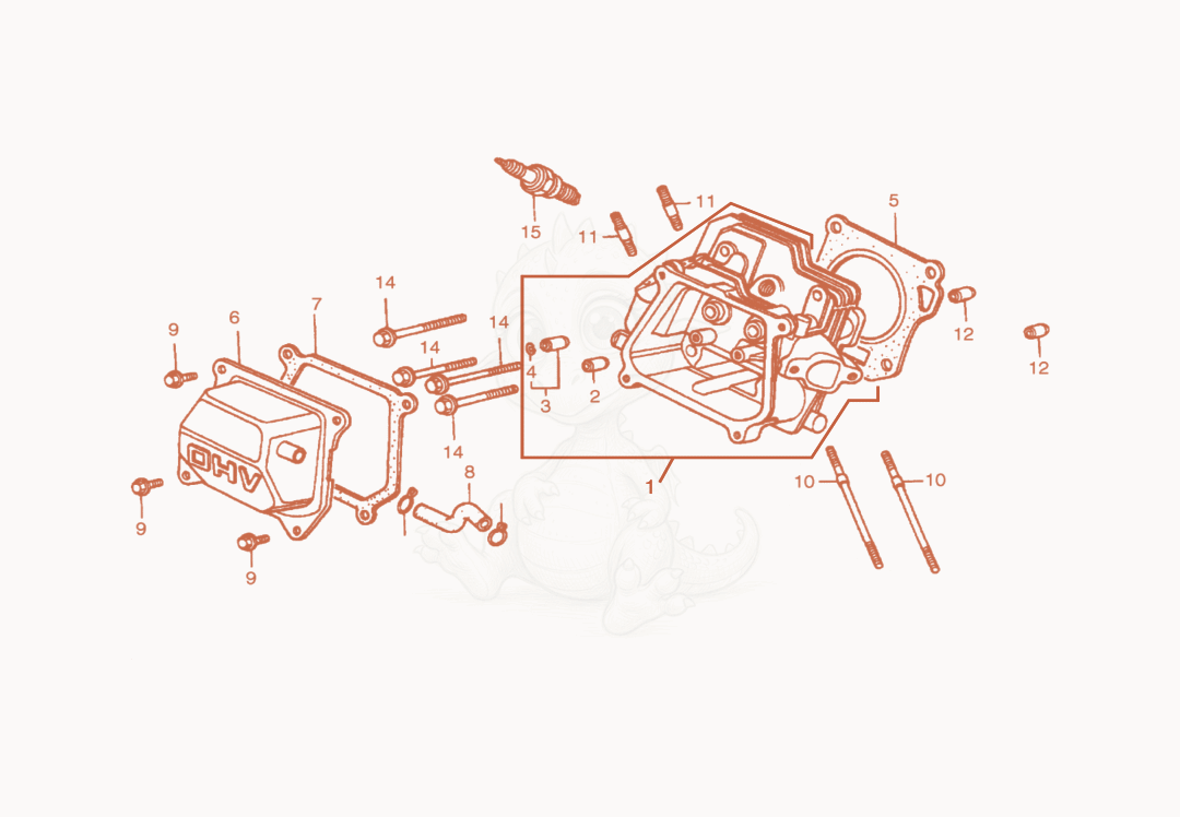 Exploded parts diagram of the Cylinder Head of a Wacker Neuson GV2500A, with numbered balloons