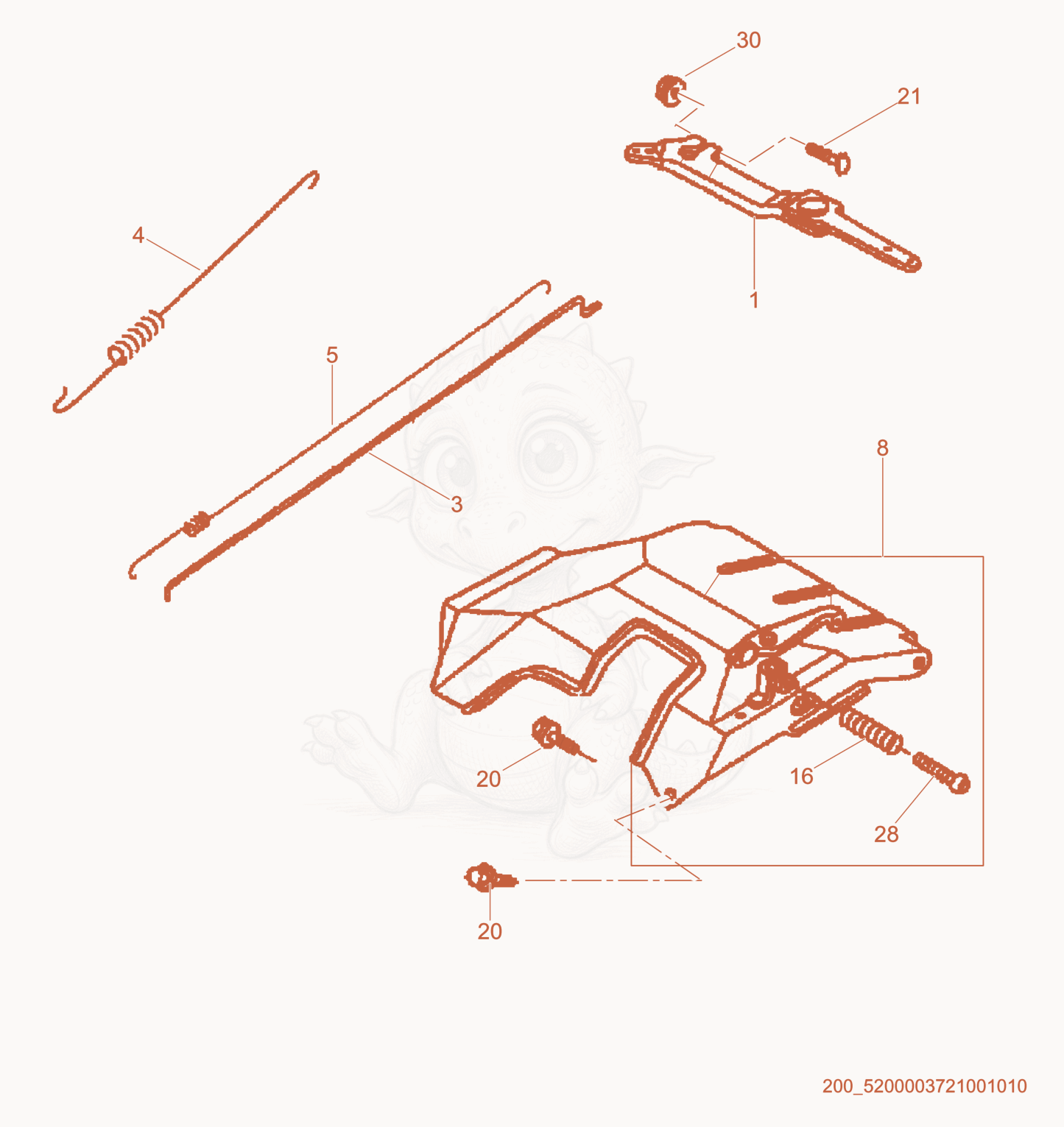 Exploded parts diagram of the Control of a Wacker Neuson GV6600, with numbered balloons