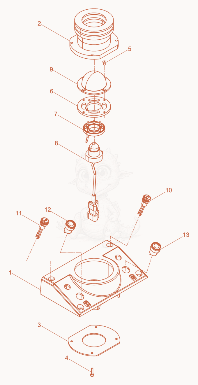 Exploded parts diagram of the Housing of a Wacker Neuson DPU7060FET, with numbered balloons