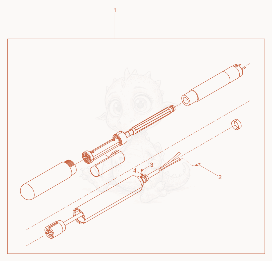 Exploded parts diagram of the Retrofit kit-Internal Vibrator of a Wacker Neuson IRSE-FU38/230, with numbered balloons