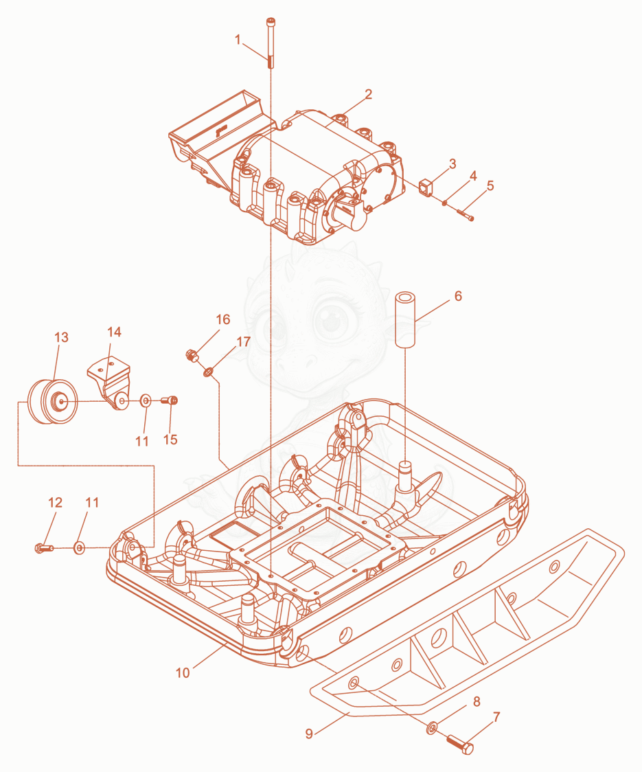 Despiece del Baseplate cpl. de una máquina Wacker Neuson DPU6055, con globos numerados