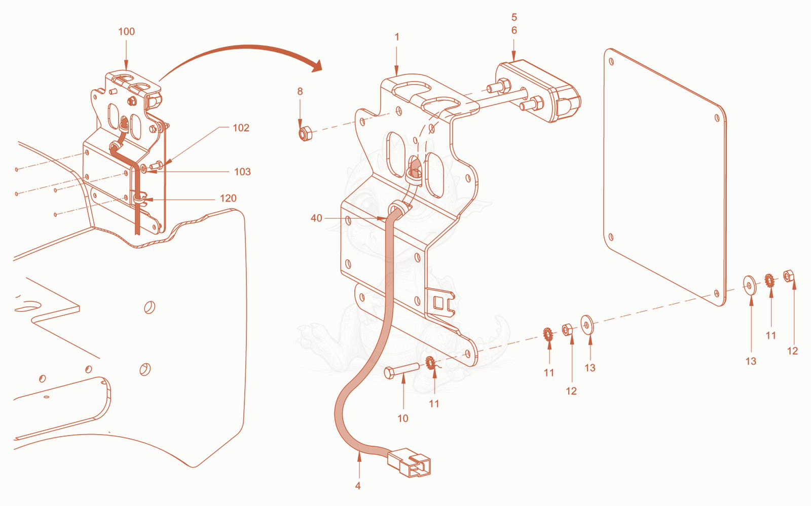 Exploded parts diagram of the homologation italy of a Wacker Neuson RD18-100C.3, with numbered balloons