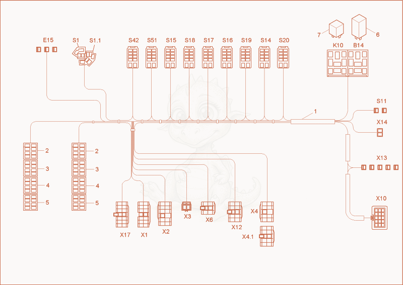 Exploded parts diagram of the WIRE HARNESS SWITCH of a Wacker Neuson 6503-2, with numbered balloons