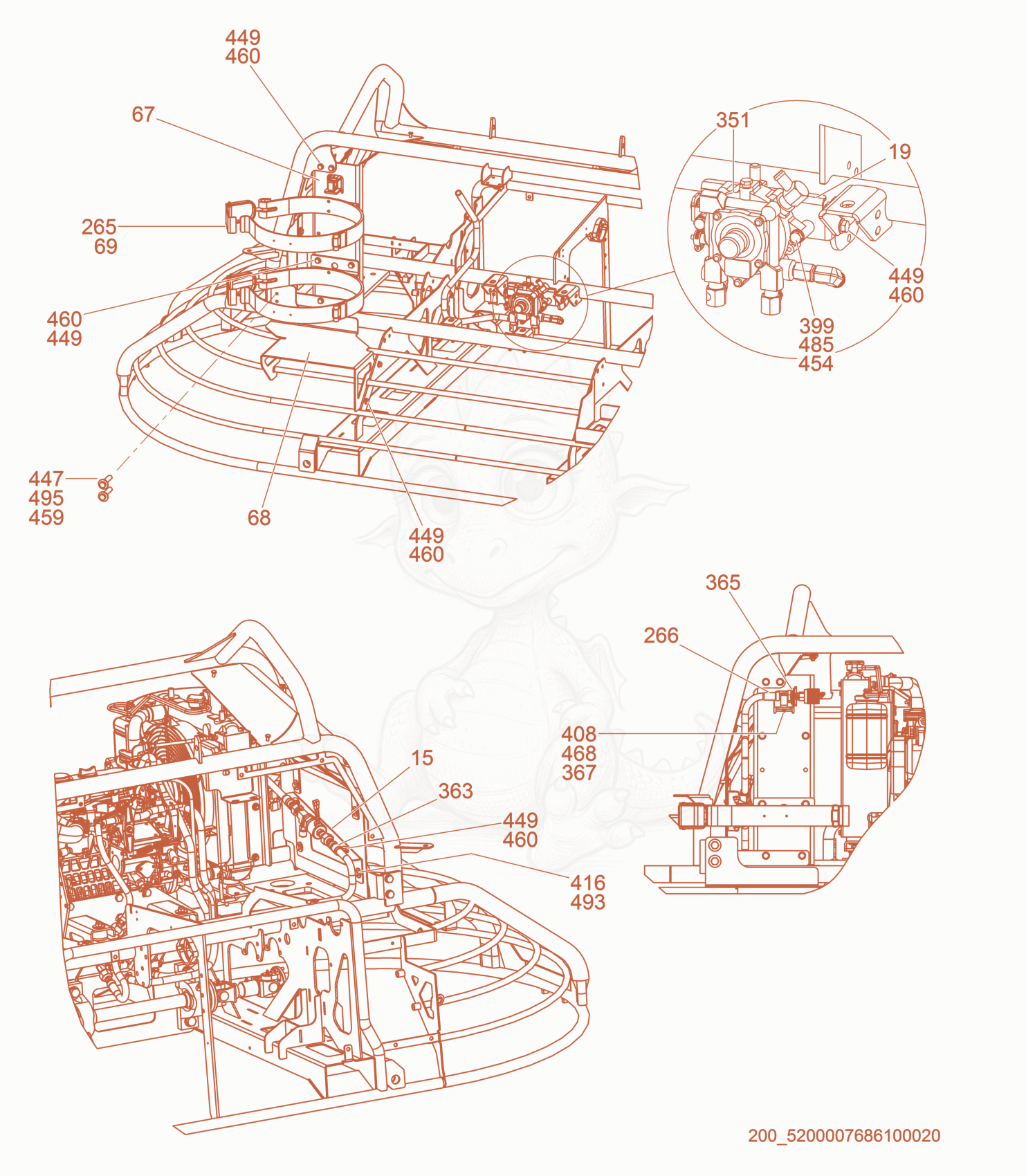 Exploded parts diagram of the LP Components of a Wacker Neuson CRT48-33KDF, with numbered balloons
