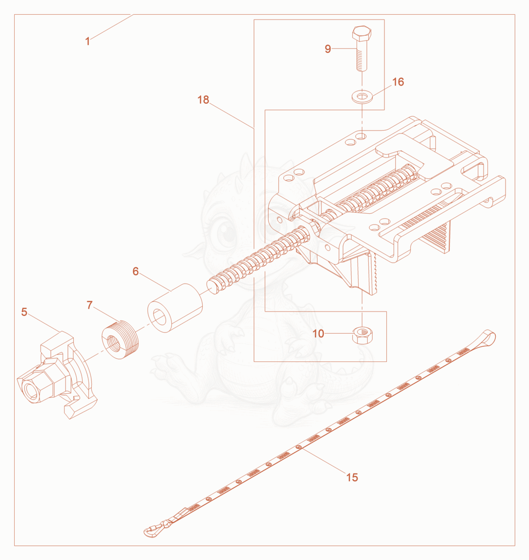 Exploded parts diagram of the Accessories - Fastening Clamp SV4 of a Wacker Neuson AR36/3/500, with numbered balloons