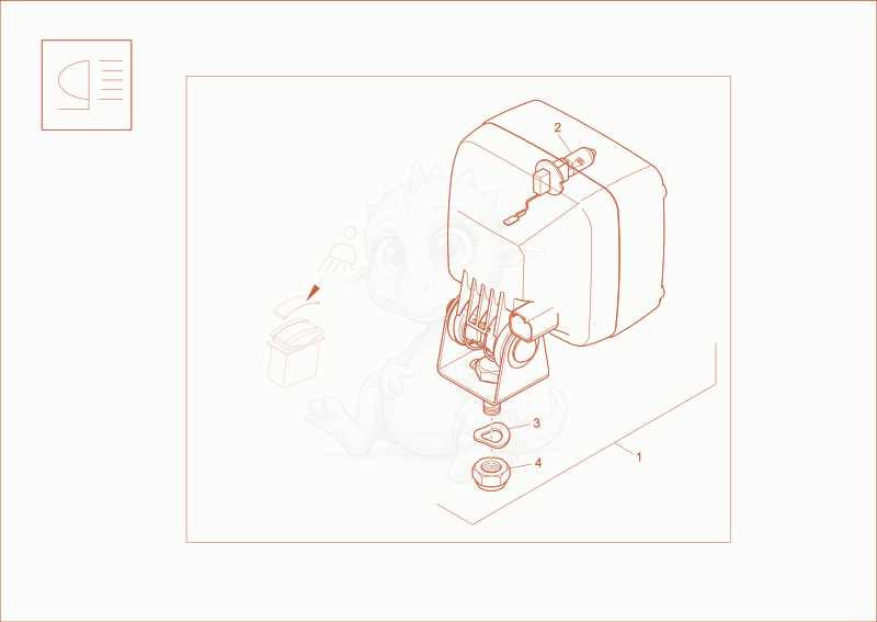 Exploded parts diagram of the CABIN HEADLIGHT (OPTION) of a Wacker Neuson ST35(S04-02), with numbered balloons