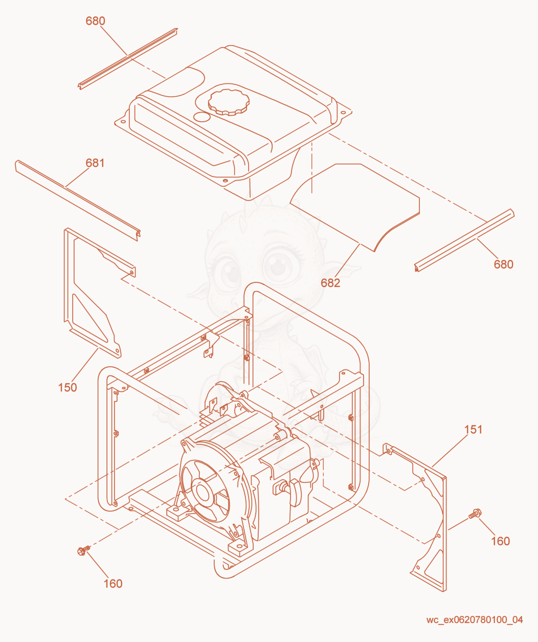 Exploded parts diagram of the Seal Kit of a Wacker Neuson GPSI3200, with numbered balloons