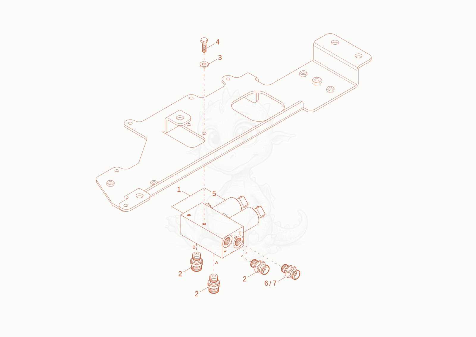 Exploded parts diagram of the controloil unit of a Wacker Neuson EW100-2, with numbered balloons