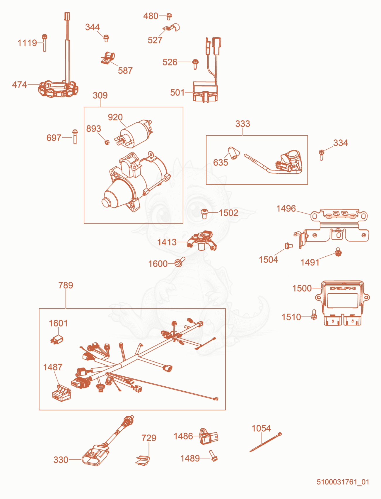 Exploded parts diagram of the Electrical of a Wacker Neuson CRT48-37VEU, with numbered balloons