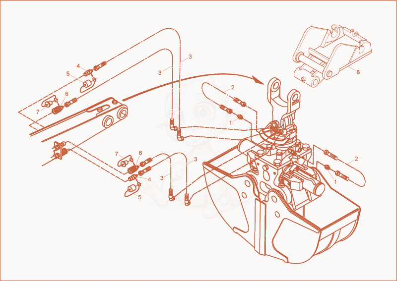 Exploded parts diagram of the 2 BOWL GRIPPER QHS INSTALLATION of a Wacker Neuson 5001RDV, with numbered balloons