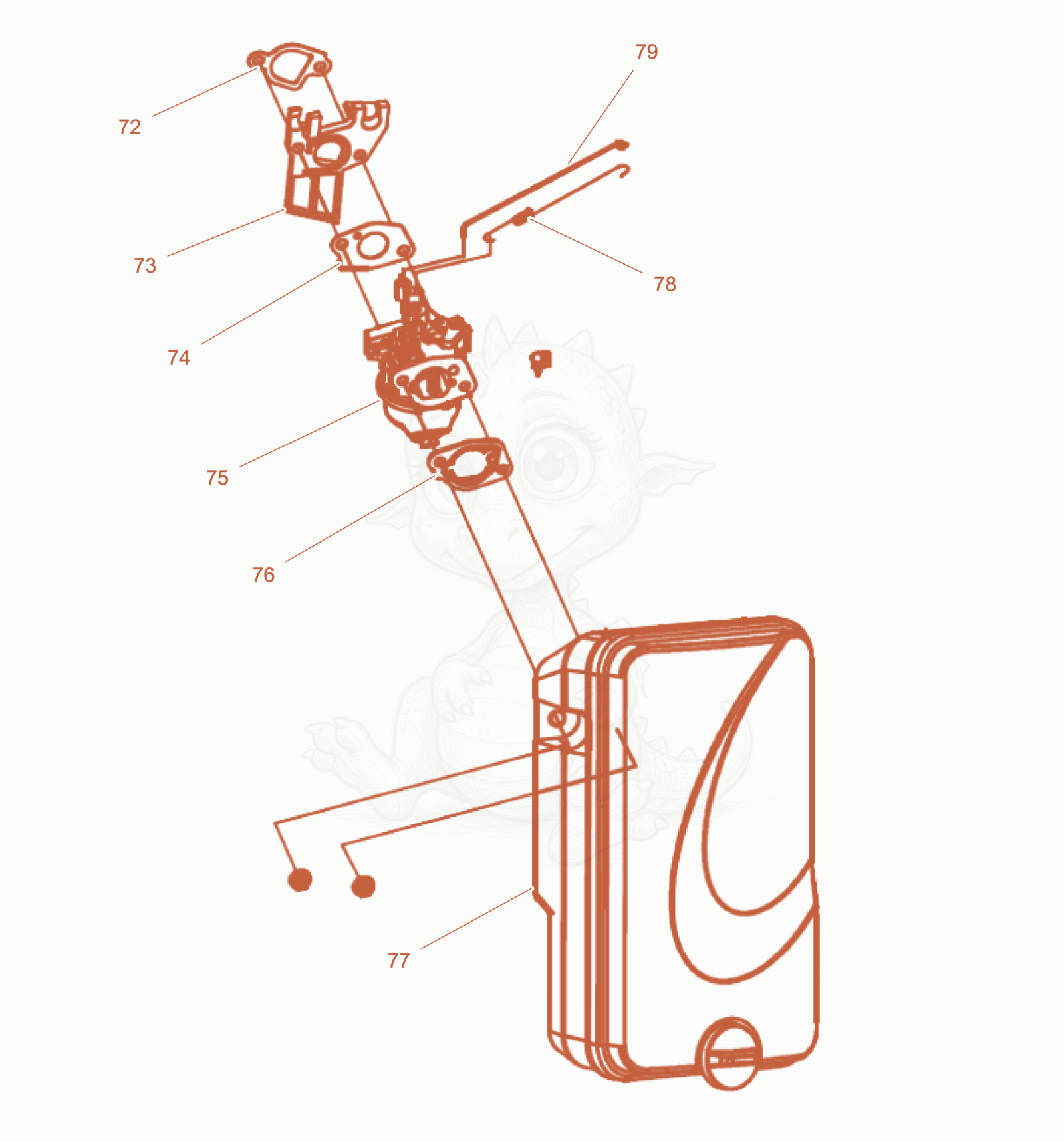 Exploded parts diagram of the Carburetor cpl. of a Wacker Neuson GB3000GCE, with numbered balloons