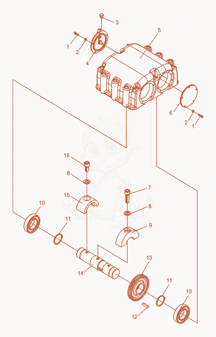 Exploded parts diagram of the Exciter cpl. of a Wacker Neuson BPU3545AUS, with numbered balloons