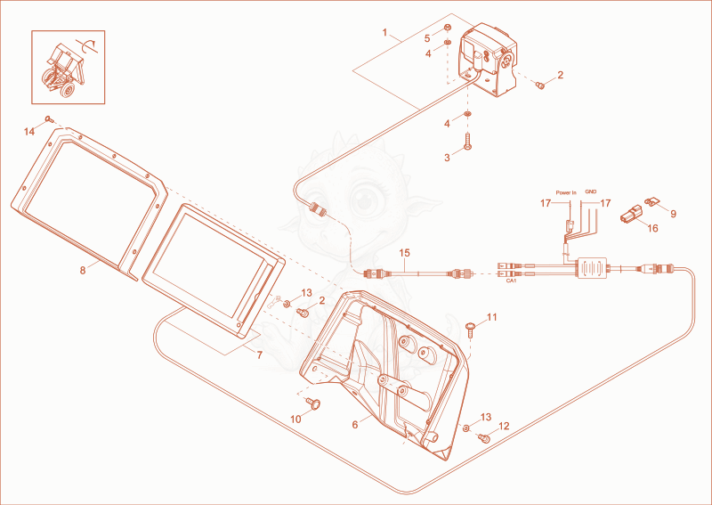 Exploded parts diagram of the Reversing Camera (OPTION) of a Wacker Neuson DW30, with numbered balloons