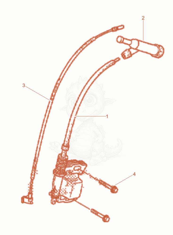 Despiece del Ignition coil de una máquina Wacker Neuson WP1540AUS, con globos numerados