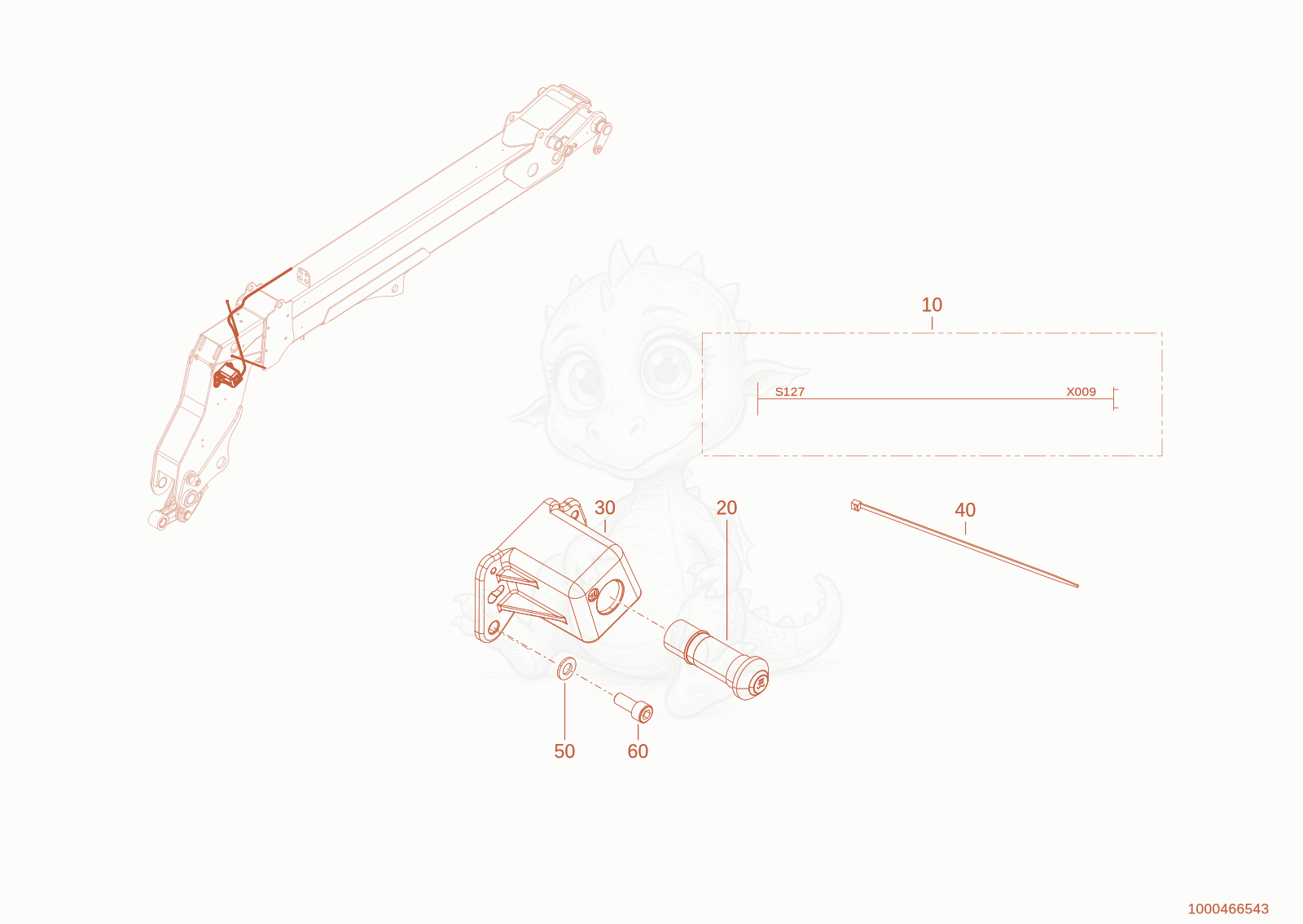Exploded parts diagram of the electrical control circuit of a Wacker Neuson TH412(T01-01), with numbered balloons