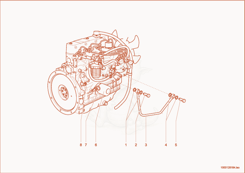 Exploded parts diagram of the Lubricating oil of a Wacker Neuson 280, with numbered balloons