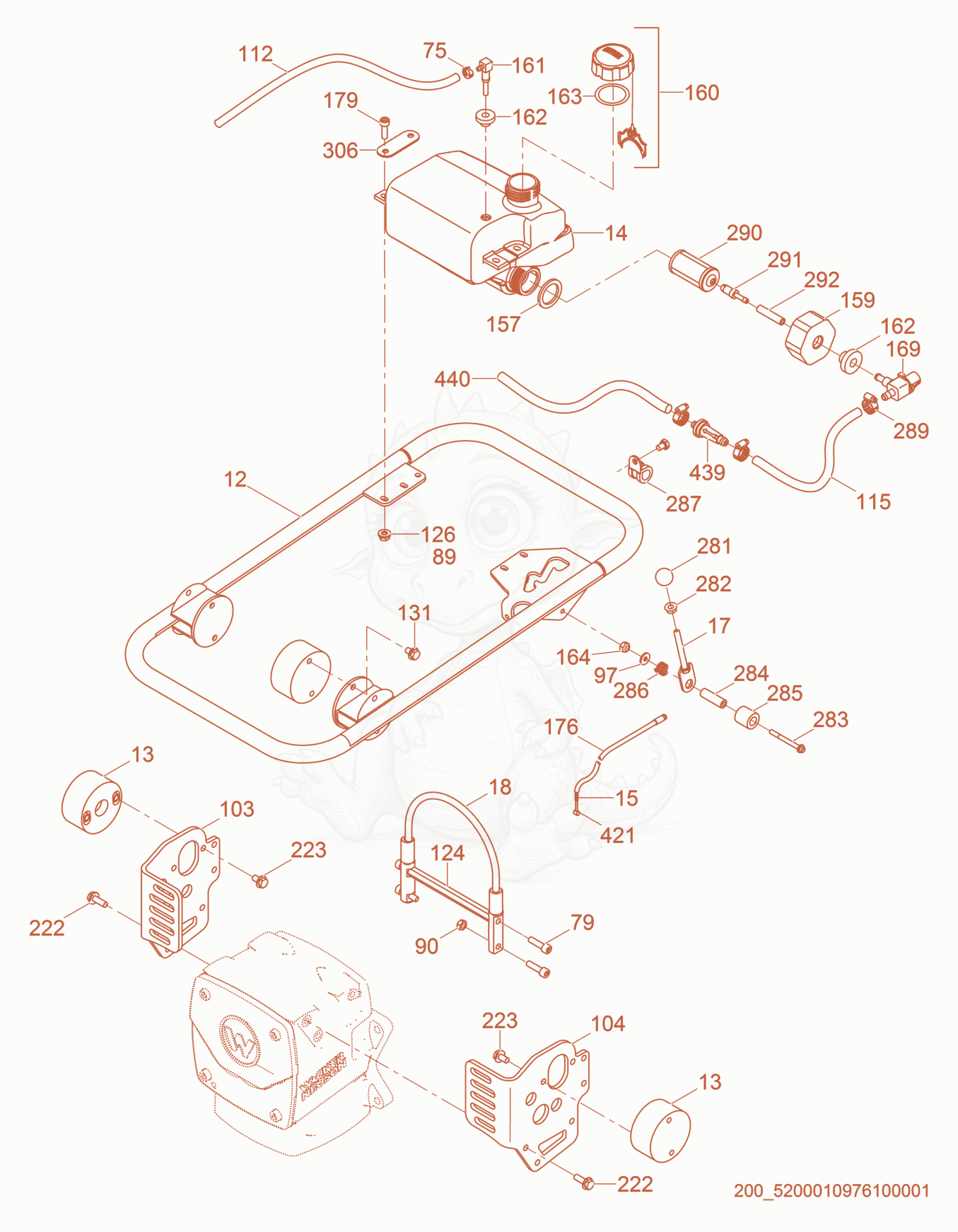 Exploded parts diagram of the Guide Handle cpl. of a Wacker Neuson DS70, with numbered balloons