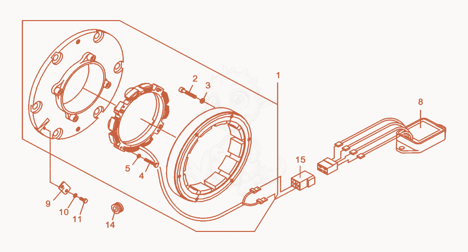 Exploded parts diagram of the Starter cpl. of a Wacker Neuson DPU7060SC, with numbered balloons