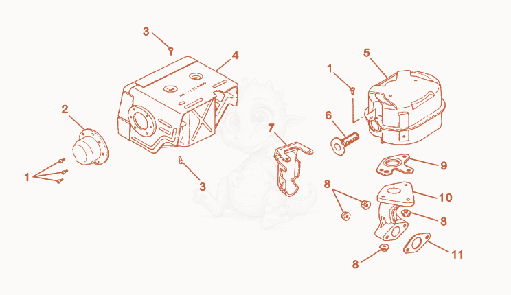 Exploded parts diagram of the Muffler of a Wacker Neuson CT36AGP-E, with numbered balloons