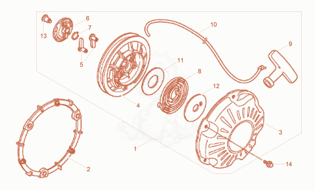 Exploded parts diagram of the Starter of a Wacker Neuson BS70-4AS11INUS, with numbered balloons