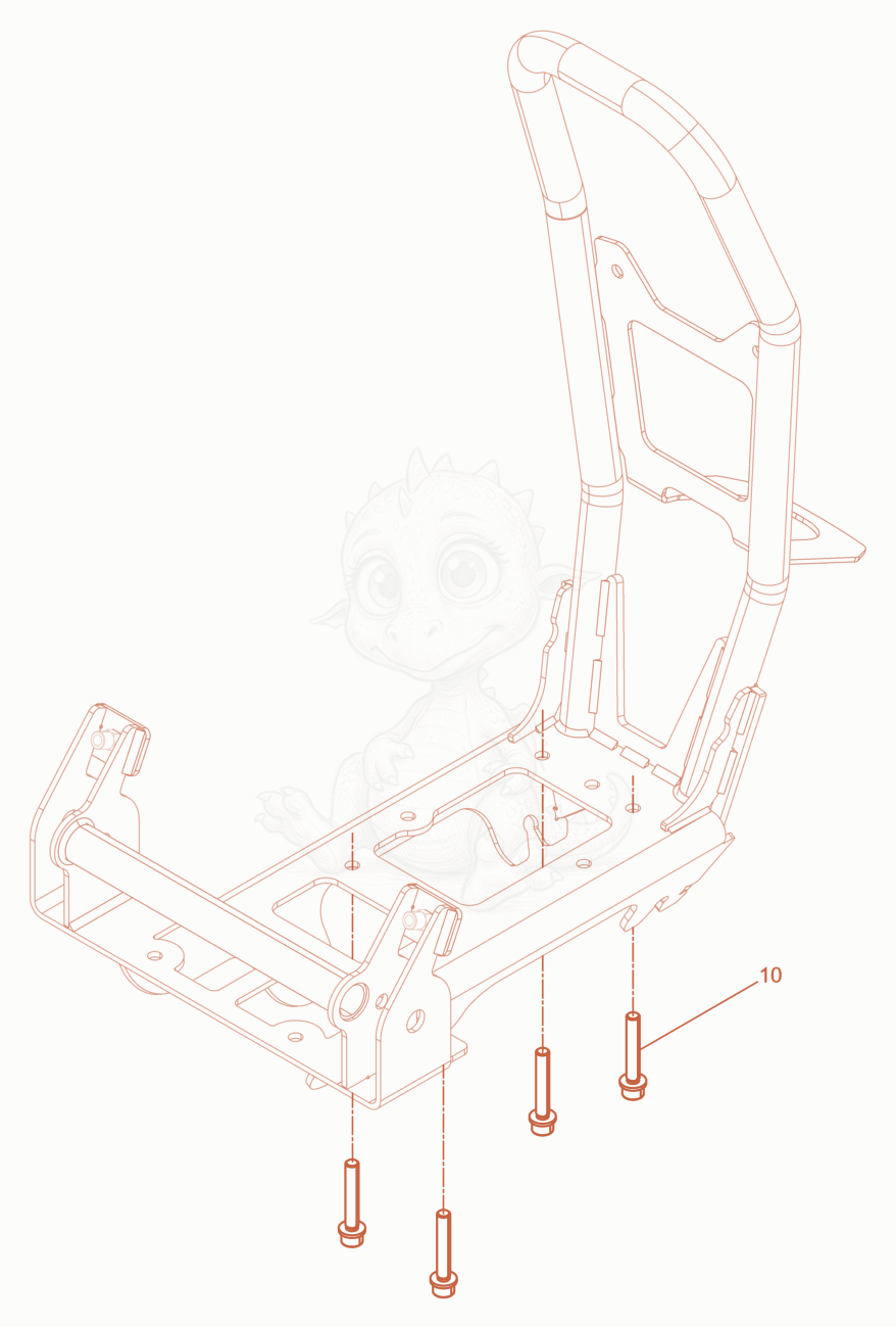 Exploded parts diagram of the without supplementaryweight 1030 / 1550 BPS of a Wacker Neuson XPSKMAT, with numbered balloons