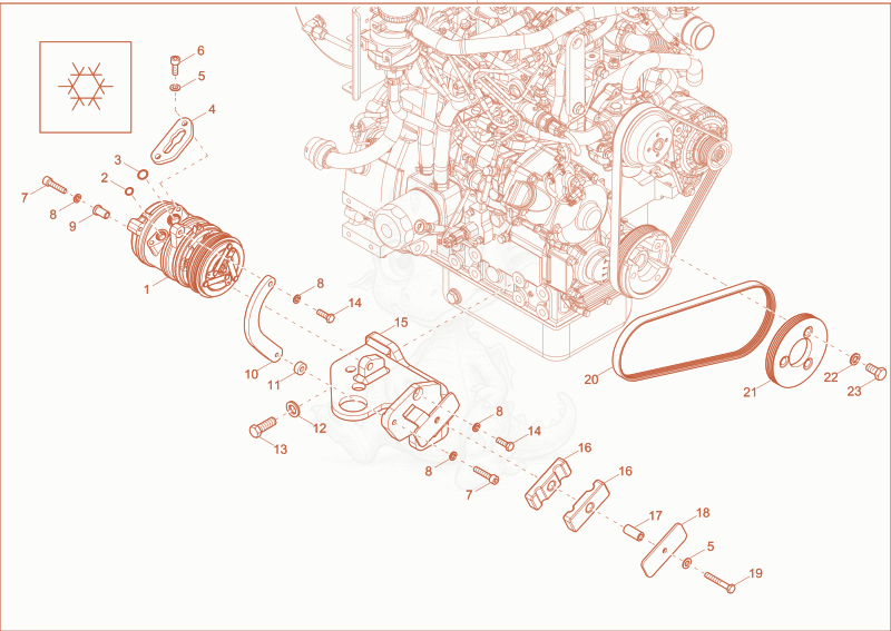 Exploded parts diagram of the Components (Option air condition system) of a Wacker Neuson ET42, with numbered balloons