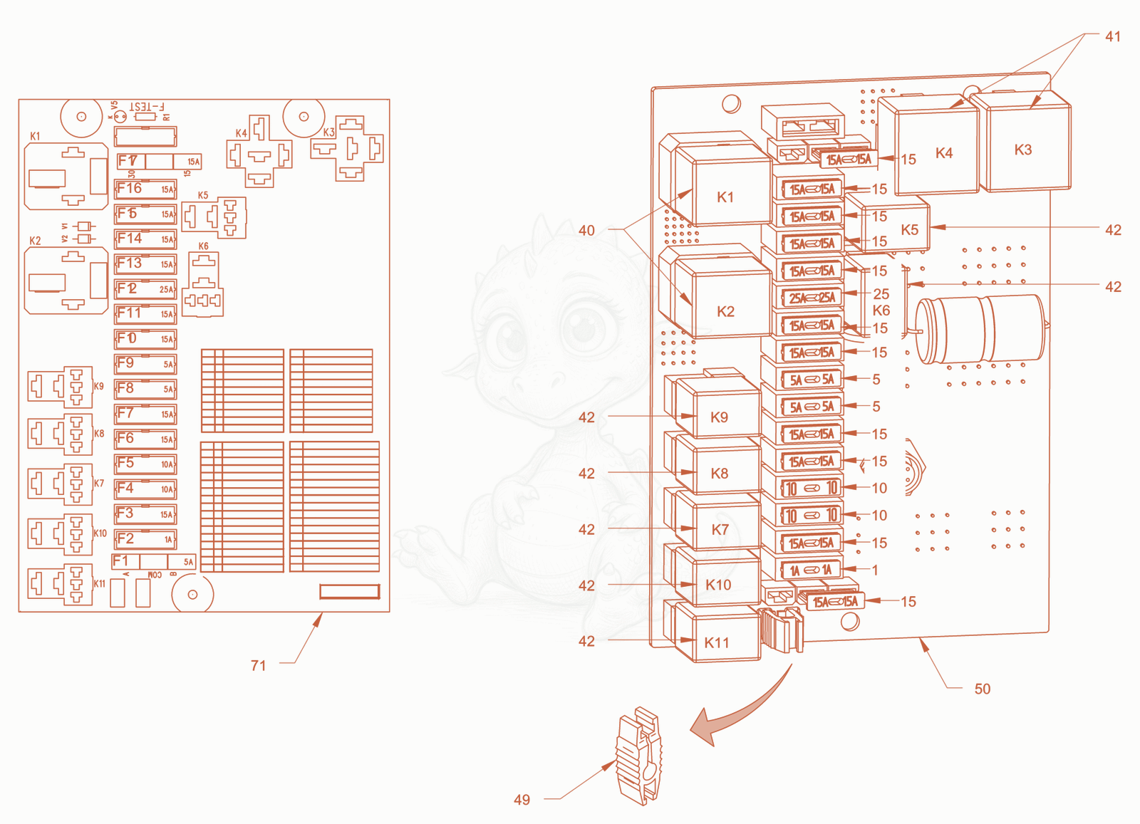 Exploded parts diagram of the electrical system of a Wacker Neuson RD28-120DPF, with numbered balloons