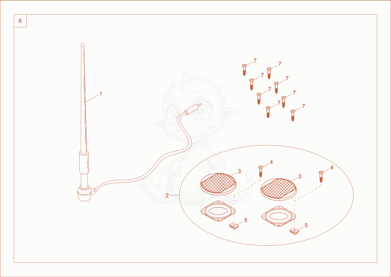 Exploded parts diagram of the pre-installation radio Option) of a Wacker Neuson ET24, with numbered balloons