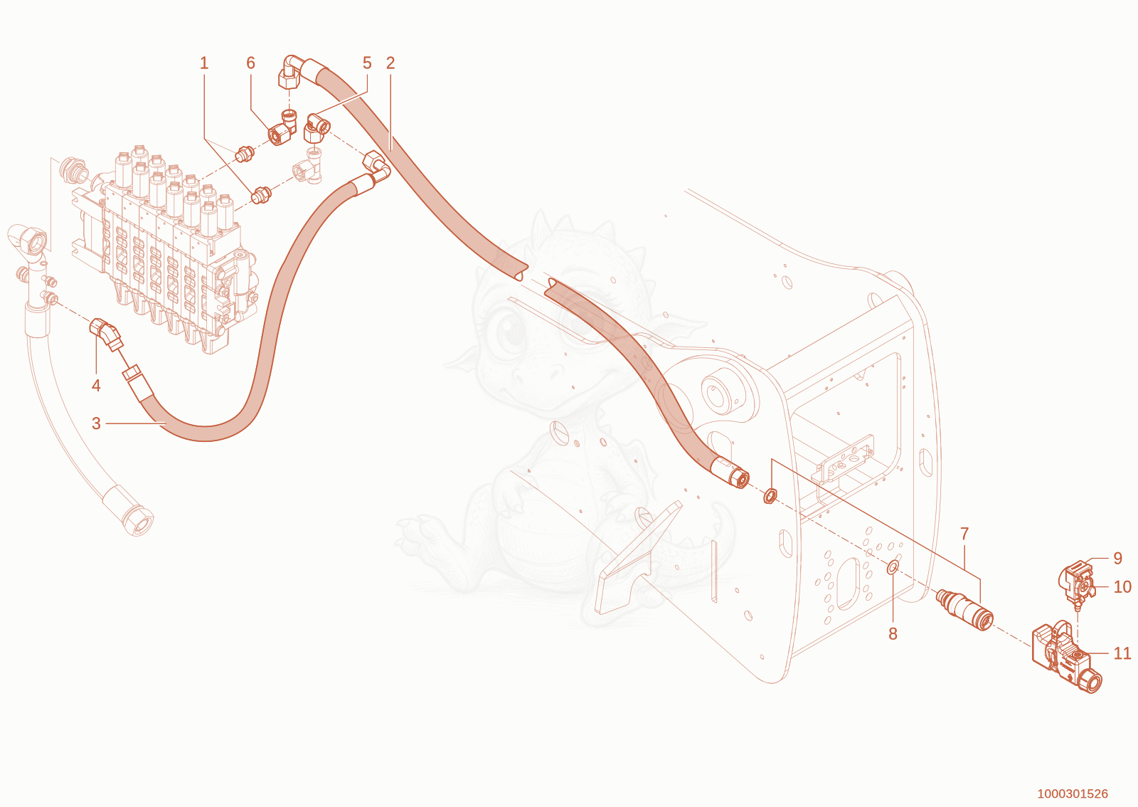Exploded parts diagram of the Cycle opt. of a Wacker Neuson TH730(415-14), with numbered balloons