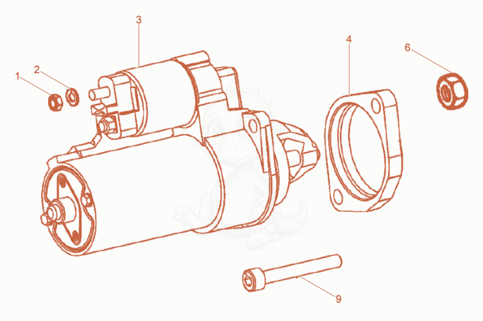 Exploded parts diagram of the Starter of a Wacker Neuson DPU90LEM770US, with numbered balloons