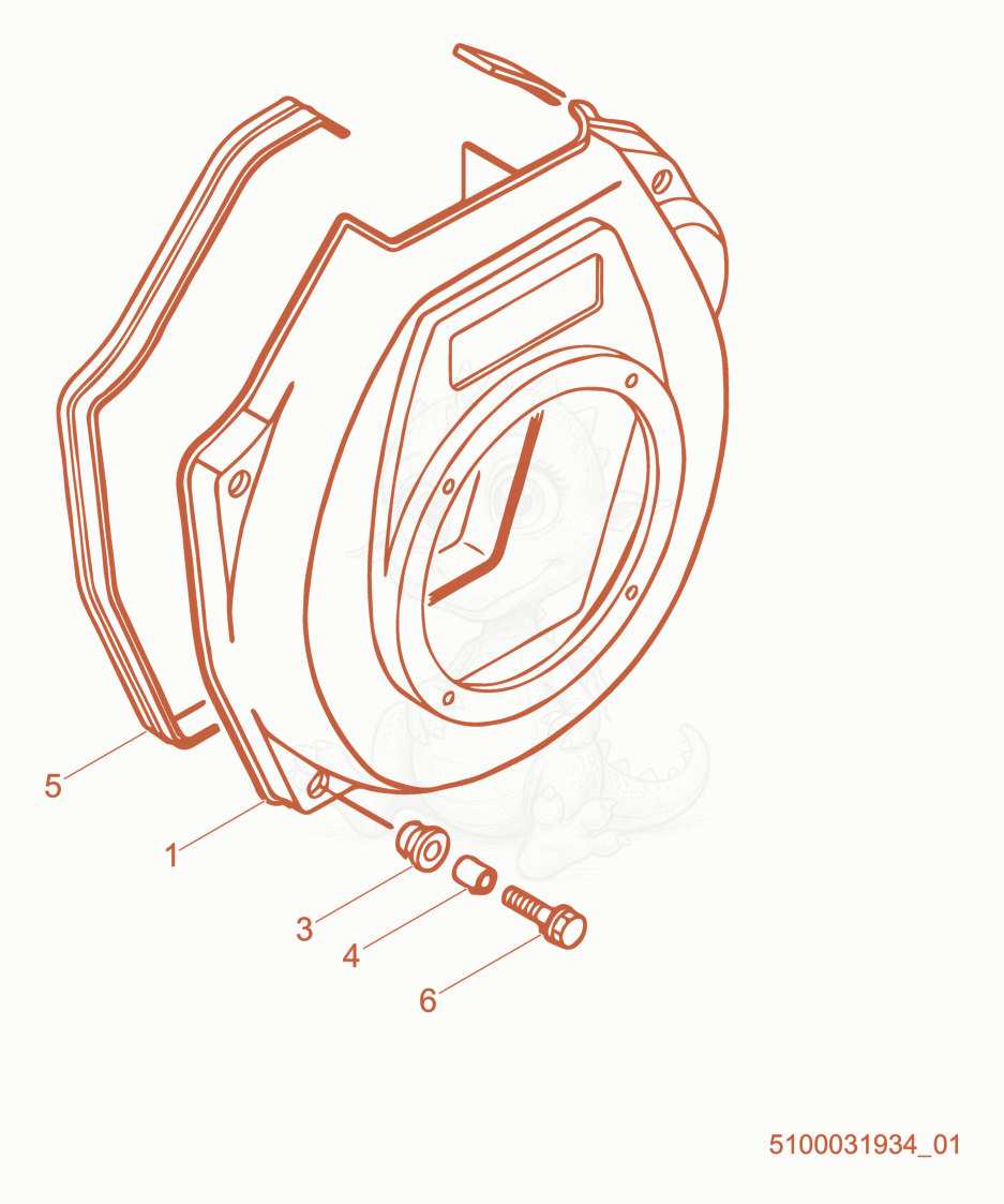 Exploded parts diagram of the Blower Housing of a Wacker Neuson RD7YE, with numbered balloons