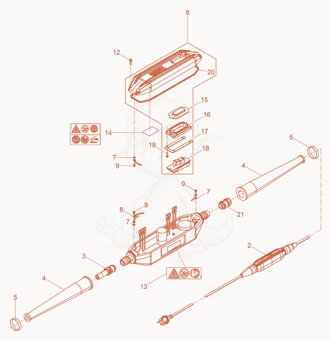 Exploded parts diagram of the Converter cpl. of a Wacker Neuson IRSE-FU38/230, with numbered balloons