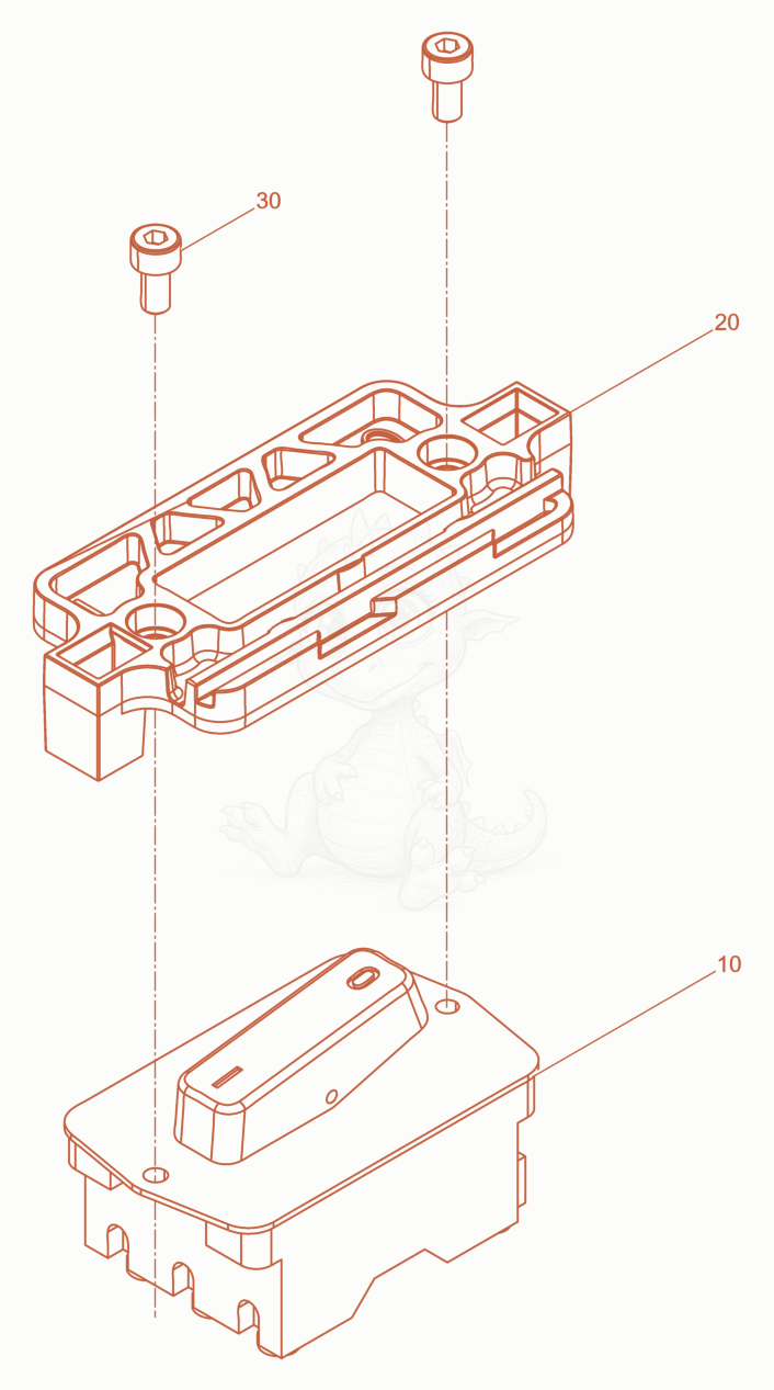 Exploded parts diagram of the Switch of a Wacker Neuson IEE38/34/3W, with numbered balloons